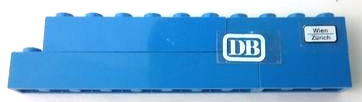 Lego Stickered Assembly 11 x 1 x 2 with 'DB' and 'Wien Zürich' Pattern (Stickers) - Set 7818