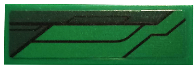 Lego Tile 1 x 3 with Dark Green Stripe and Black Lines Pattern Model Right Side (Sticker) - Set 76114 / Green