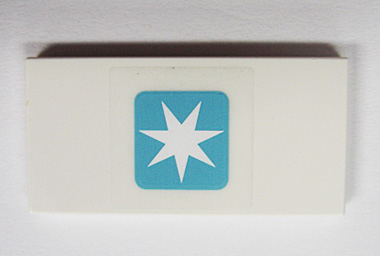 Lego Tile 2 x 4 with Maersk Star Logo Pattern (Sticker) - Set 10219