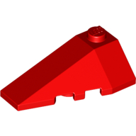 Lego Brick Wedged, Sloped 4 x 2 Triple Left / Red