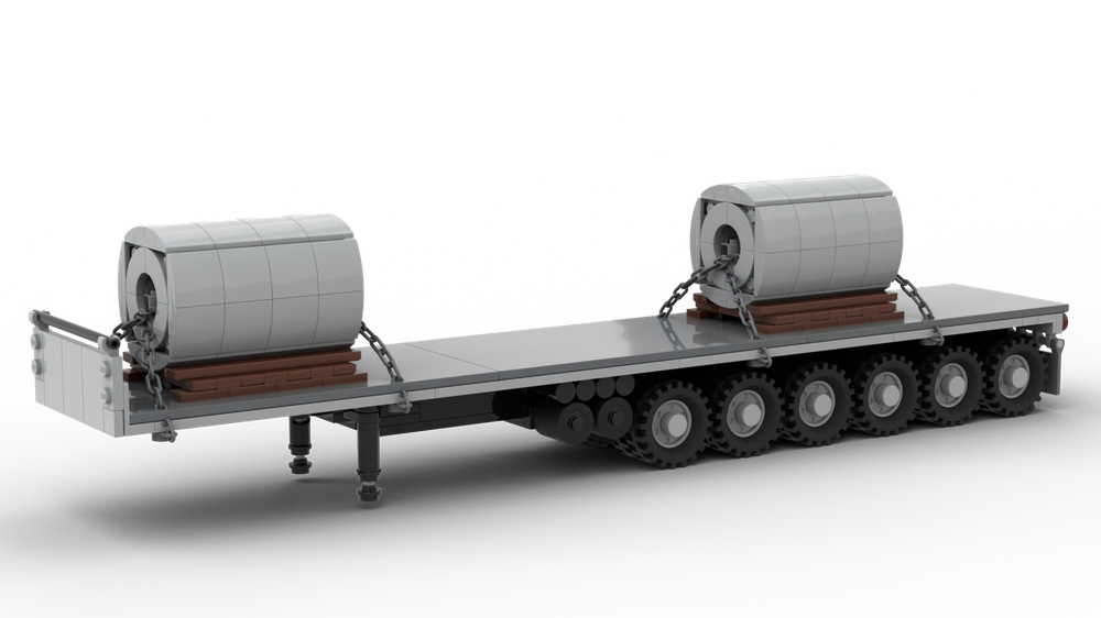 Lego Flatbed Trailer With Steel Coils