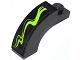 Lego Arch 1 x 3 x 2 Curved Top with Lime Swirls Type 1 Pattern Model Left Side (Sticker) - Set 70504 / Black