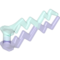 Lego Wave / Lightning Angular, Double with Marbled Trans-Purple Pattern / Trans-Light Blue