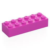 Lego Brick 2 x 6 / Dark Pink