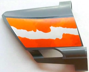 Lego Technic, Panel Fairing #23 Large Short, Small Hole, Side B with Orange and White Splatter Pattern 2 (Sticker) - Set 8297