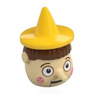 Lego Head Special, Pinocchio with Yellow Hat, Reddish Brown Hair pattern, White Eyes, Pink Cheeks print / Tan