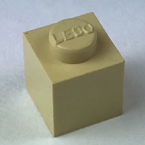 Lego Modulex Brick 1 x 1 with LEGO on Stud / Modulex Ochre Yellow