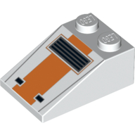 Lego Brick Sloped 33° 3 x 2 with Snowspeeder Nose Vent Print / White