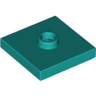 Lego Plate Special 2 x 2 with Groove and Center Stud (Jumper) / Dark Turquoise