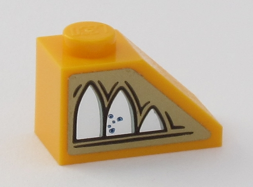 Lego Slope 45 2 x 1 with HP Mirror of Erised Ornament Pattern Model Right Side (Sticker) - Set 75954
