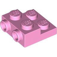 Lego Plate Special 2 x 2 x 2/3 with Two Studs On Side and Two Raised [Half Hollow Anti-stud] - Updated Version / Bright Pink