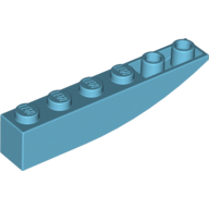 Lego Brick Curved Inverted 6 x 1 / Medium Azure
