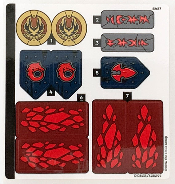 Lego Sticker Sheet for Set 71822-1
