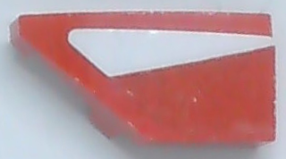 Lego Wedge 2 x 1 x 2/3 Left with Tapered White Stripe Pattern (Sticker) - Set 75886