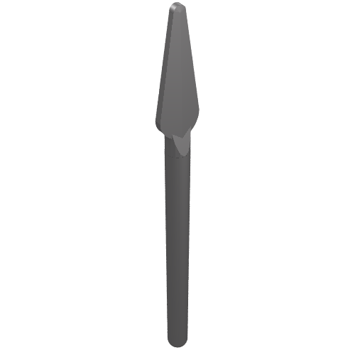 Lego Weapon Pike / Spear Round End / Flat Silver