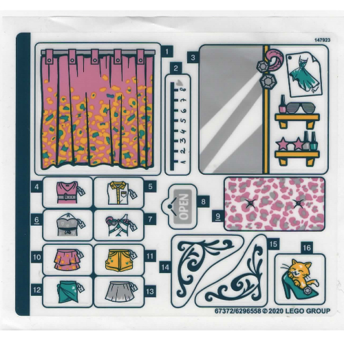 Lego Sticker Sheet for Set 41427-1 / [No Color/Any Color]