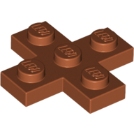 Lego Plate 3 x 3 Cross / Dark Orange