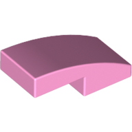 Lego Brick Curved 2 x 1 No Studs [1/2 Bow] / Bright Pink