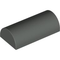 Lego Brick Curved 2 x 4 Double, No Studs, without Groove / Dark Gray