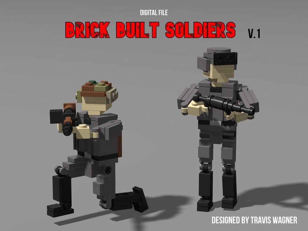 Lego Miniland scale Brick built Soldiers