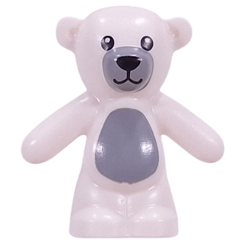 Lego Animal, Bear / Teddy, Arms Down with Light Bluish Grey Snout, Chest Print