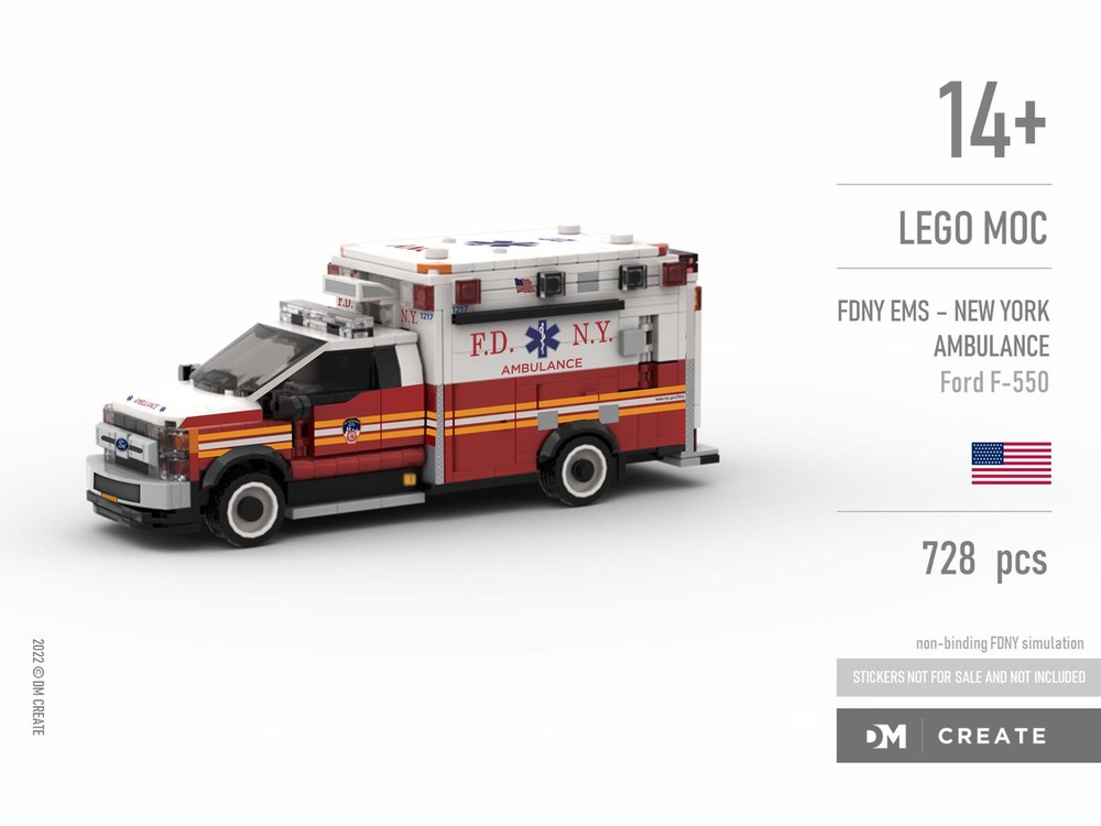 Lego FDNY EMS - New York - Ambulance - Ford F-550