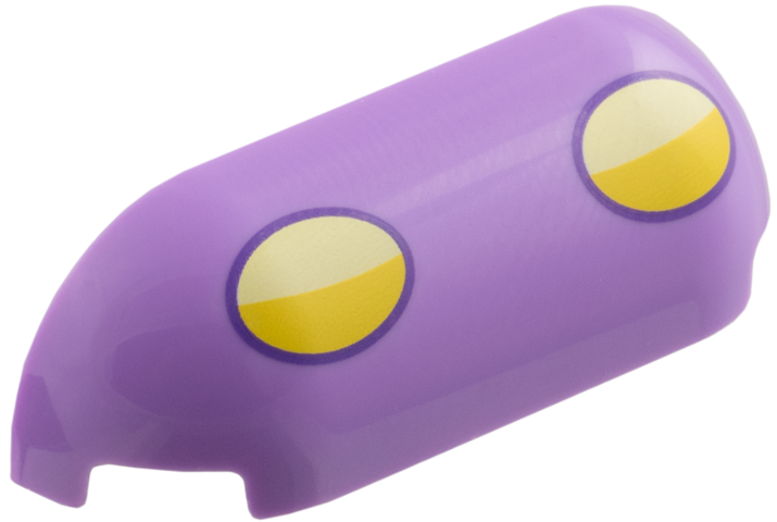Lego Slope, Curved 1 x 4 with Rounded Ends with Yellow and Bright Light Yellow Headlights Pattern