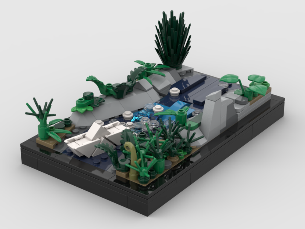 Lego Paper boat going down a stream
