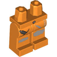 Lego Hips and Orange Legs with Button on Hips, File in Pocket and '245633' Print
