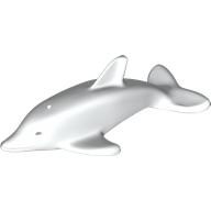 Lego Animal, Dolphin (Normal Connection - With Axle Holder) / White