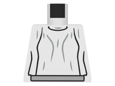 Lego Torso SW Loose Dress Light Gray Folds Pattern (Leia) / White