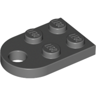 Lego Plate Special 3 x 2 with Rounded End, Hole / Dark Bluish Gray
