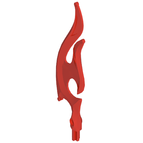 Lego Wave / Flame Rounded Double with Axle [Plain]