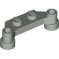 Lego Plate Special 1 x 4 Offset with Bar Holes / Light Gray