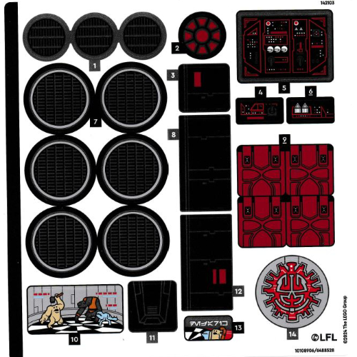 Lego Sticker Sheet for Set 75389-1