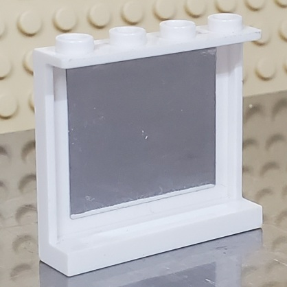 Lego Panel 1 x 4 x 3 with Side Supports - Hollow Studs with Square Mirror Pattern on Inside (Sticker) - Set 3315 / White