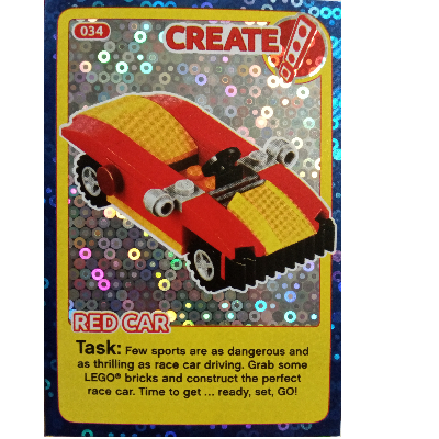 Lego Trading Card, Create the World Incredible Inventions - Red Car (foil)
