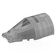 Lego Windscreen 7 x 4 x 2 Round with Handle with Dark/Light Bluish Grey Cockpit Print / Trans-Clear