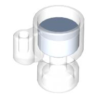 Lego Equipment Stein/Cup with Bright Light Blue Drink Pattern / Trans-Clear