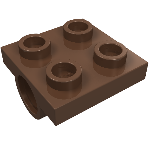 Lego Plate Special 2 x 2 with 2 Pin Holes / Brown
