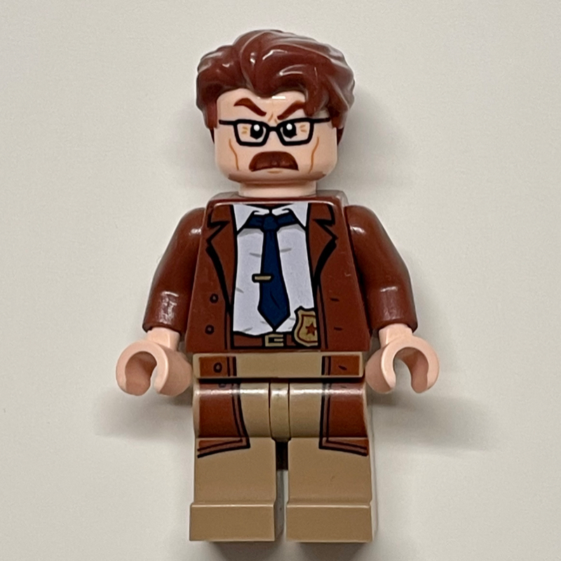 Lego Commissioner James Gordon with Reddish Brown Hair and Long Coat