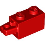 Lego Hinge Brick 1 x 2 Locking with 1 Finger Horizontal End / Red