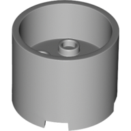 Lego Brick Round 3 x 3 x 2 Recessed Center with 2 x 2 Studs and Axle Hole / Light Bluish Gray