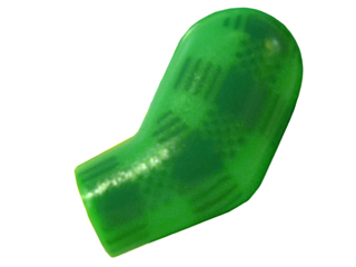 Lego Arm, Left with Green Plaid Pattern / Bright Green