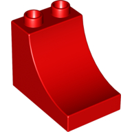Lego Duplo Brick 2 x 3 x 2 with Curve / Red