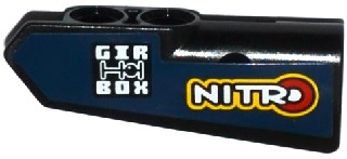 Lego Technic, Panel Fairing #22 Very Small Smooth, Side A with 'NITRO' and 'GIR BOX' Pattern (Sticker) - Set 42033