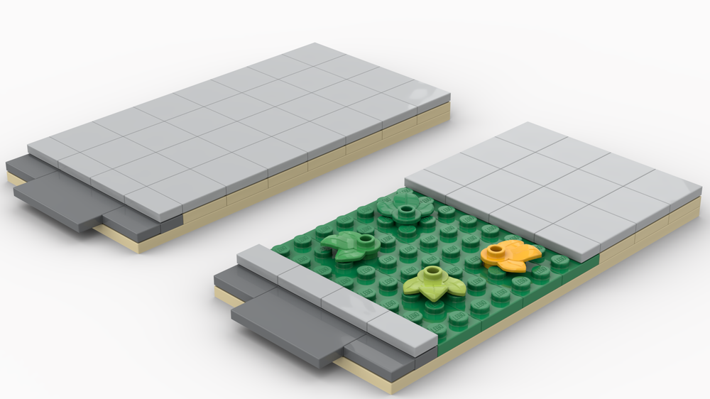 Lego gehweg grünfläche für strasse weiter version / sidewalk green area for street wide version