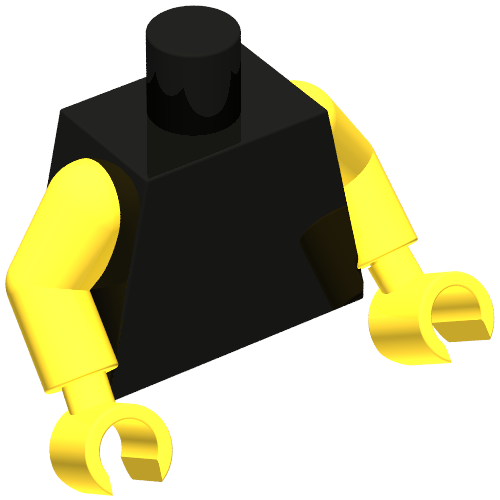 Lego Torso, Yellow Arms and Hands [Plain]