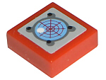Lego Tile 1 x 1 with Light Blue Radar Pattern (Sticker) - Set 8060