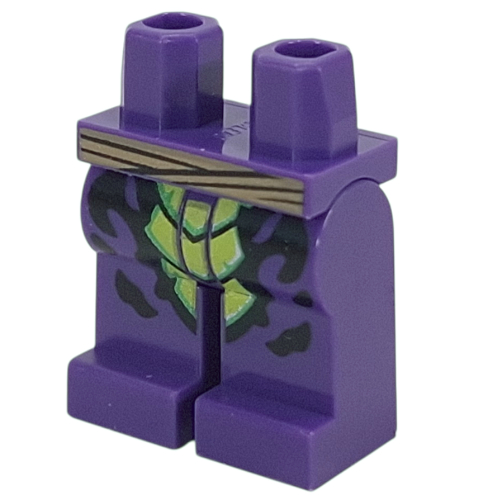 Lego Hips and Dark Purple Legs with Dark Tan Belt, Lime/Green Scales, Black Pattern print